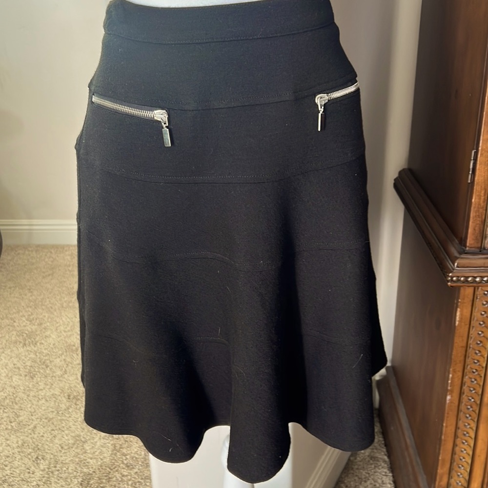 Wool blend 5 tier skirt with silver hardware